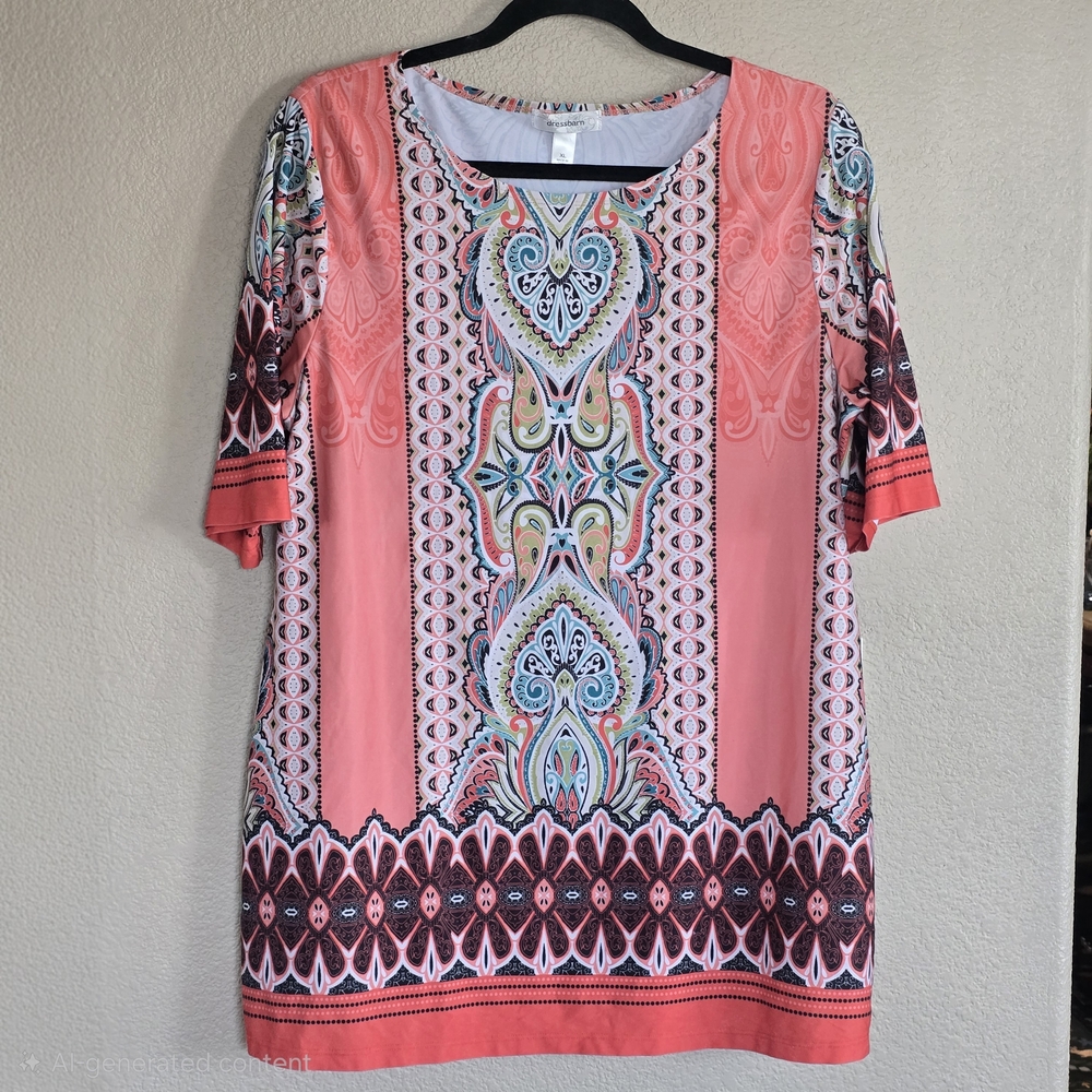 Dressbarn Boho Paisley Print Dress – XL